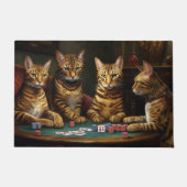 ベンガルキャット+ポーカーアート ドアマット (正面)