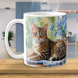 ベンガルキャット 水彩画 コーヒーマグカップ