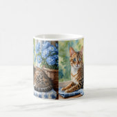 ベンガルキャット 水彩画 コーヒーマグカップ (中央)