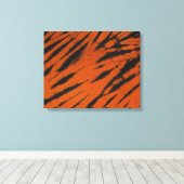 ベンガルストライプ絞り染めブラックオレンジ キャンバスプリント (インサイチュ (ウッドフロア))