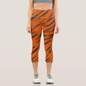 ベンガルストライプ絞り染め カプリレギンス (正面)