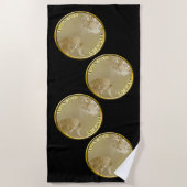 ベンガルズタイガース金ゴールドコイン ビーチタオル (正面)