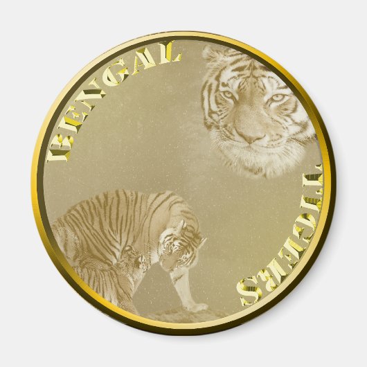 ベンガルズタイガース金ゴールドコイン マグネット (正面)