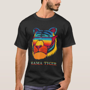 ベンガルタイカッコいいガーサングラスヴィンテージカラフルティジ Tシャツ