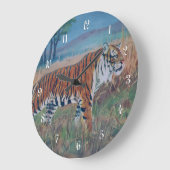 ベンガルタイガーの壁掛け時計 ラージ壁時計 (傾斜)