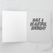 ベンガルタイガーアート誕生日特大グリーティングカード カード (内部)