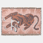 ベンガルタイガーオンピンクスロー スローブランケット (正面)
