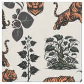 ベンガルタイガースとジャングルつる植物 ファブリック (クローズアップ)