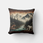 ベンガルタイガース威厳のあるインマウンテンランドスケープ クッション (正面)