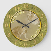 ベンガルタイガース金ゴールドコイン、長城時計 ラージ壁時計 (正面)