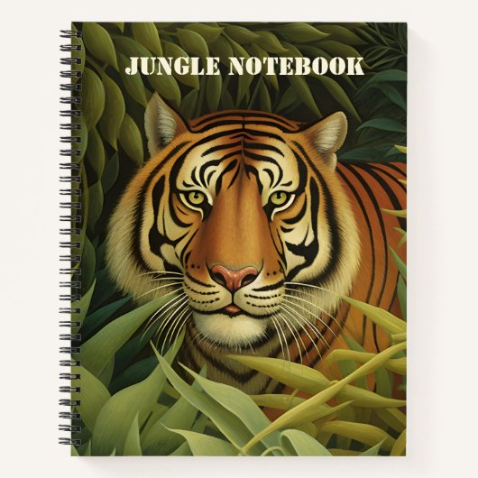 ベンガルタイガーデジタルアートジャングル ノートブック (正面)