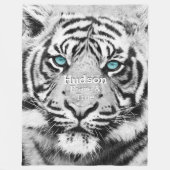 ベンガルタイガーパーソナライズされたホワイトタイガー フリースブランケット (正面)