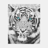 ベンガルタイガーパーソナライズされたホワイトタイガー フリースブランケット (正面)
