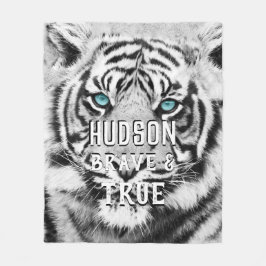 ベンガルタイガーパーソナライズされたホワイトタイガー フリースブランケット