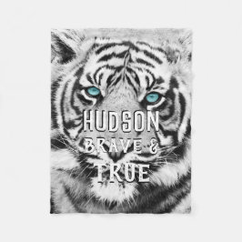 ベンガルタイガーパーソナライズされたホワイトタイガー フリースブランケット