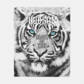 ベンガルタイガーパーソナライズされたホワイトタイガー フリースブランケット (正面)