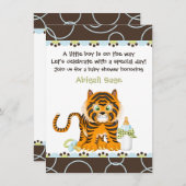 ベンガルタイガーベビーシャワー招待状for Boys 招待状 (正面/裏面)