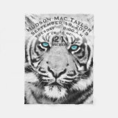 ベンガルタイガーベビー誕生レコード誕生Statキープサケ フリースブランケット (正面)