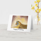 ベンガルタイガー誕生日カード カード (黄色い花)