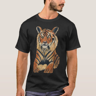 ベンガルトラの肖像画 | フォークアートデザイン Tシャツ