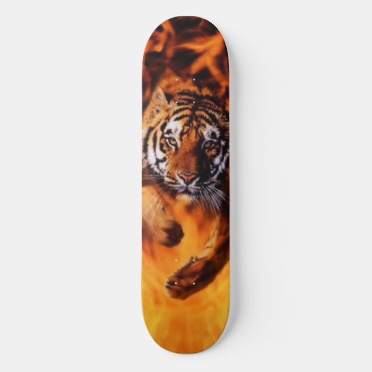 ベンガルトラの跳躍の炎のSB スケートボード (正面)