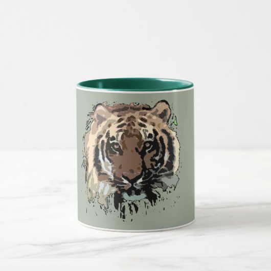 ベンガルトラデザインかわいいギフトアイディアコーヒーマグ マグカップ (中央)