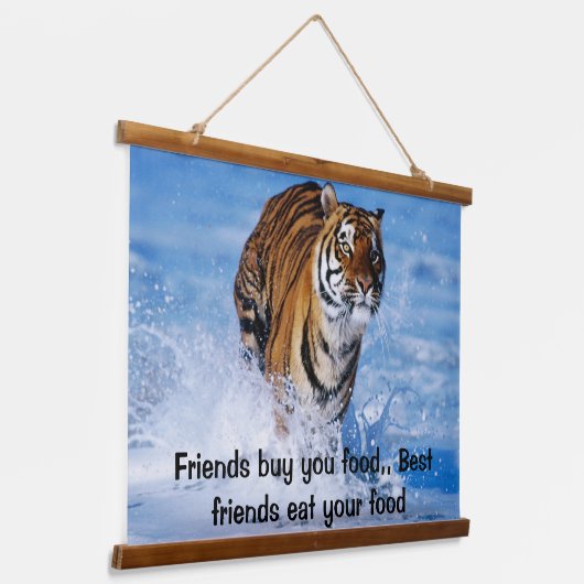 ベンガルトラランニングガーの美しい青の海 吊り下げ型タペストリー (傾斜あり)