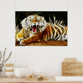 ベンガルトラ白熱［赤熱］光を放つー電気1 ポスター (キッチン)