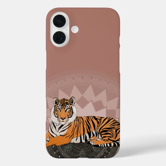 ベンガルトラ マンダラ コッパーローズ Case-Mate iPhoneケース (裏面)