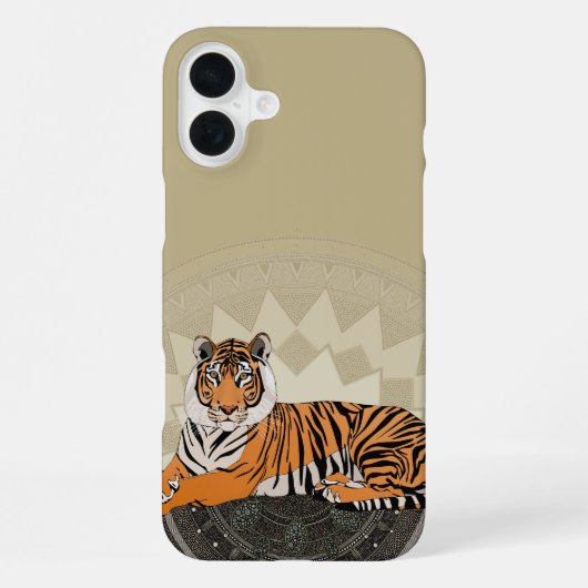 ベンガルトラ マンダラ 竹 iPhoneケース (裏面)