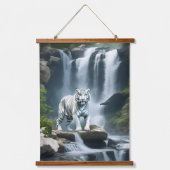 ベンガルホワイトタイガー自然 吊り下げ型タペストリー (正面)