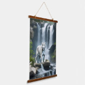 ベンガルホワイトタイガー自然 吊り下げ型タペストリー (傾斜あり)