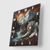 ベンガルリラックスタイガースby a穏やかな渓流 スクエア壁時計 (傾斜)