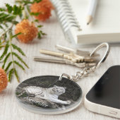 ベンガルリラックスホワイトタイガー写真 キーホルダー (正面右)