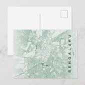 ベンガルール インド 都市地図 ミニマル デザイン ポストカード (正面/裏面)