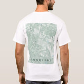 ベンガルール インド 都市地図 ミニマル デザイン Tシャツ (裏面)