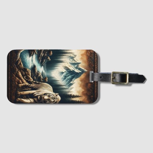 ベンガル威厳のあるタイガーインマウンテンバレー ラゲッジタグ (正面横)