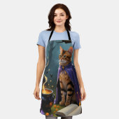 ベンガル猫お洒落ハロウィン絵を描ズ エプロン (着用した状態)