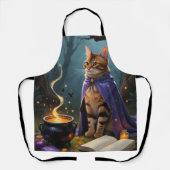 ベンガル猫お洒落ハロウィン絵を描ズ エプロン (正面)