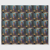 ベンガル猫お洒落ハロウィン絵を描ズ ラッピングペーパー (フラット)