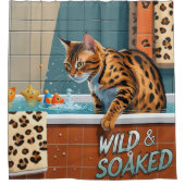 ベンガル猫ずさんねむかわいいおもしろい シャワーカーテン (正面)