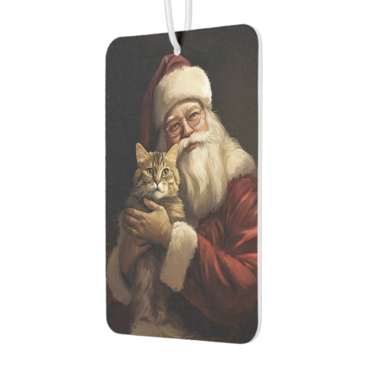 ベンガル猫とサンタクロースフェスティバルクリスマス カーエアーフレッシュナー (左)