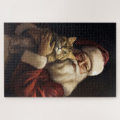 ベンガル猫とサンタクロースフェスティバルクリスマス ジグソーパズル (横)