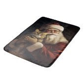 ベンガル猫とサンタクロースフェスティバルクリスマス バスマット (アングル)