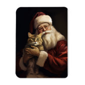 ベンガル猫とサンタクロースフェスティバルクリスマス マグネット (縦)