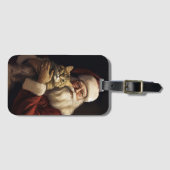 ベンガル猫とサンタクロースフェスティバルクリスマス ラゲッジタグ (正面横)