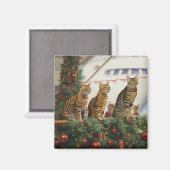 ベンガル猫のクリスマスクルーズ：ポーソウルホリデー マグネット (正面/裏面)