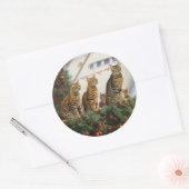 ベンガル猫のクリスマスクルーズ：ポーソウルホリデー ラウンドシール (封筒)