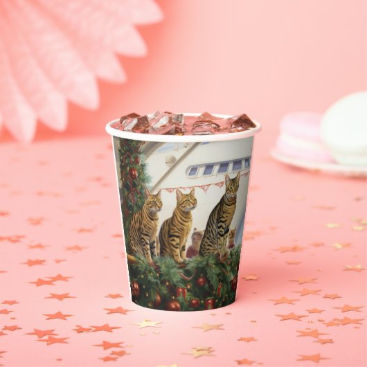 ベンガル猫のクリスマスクルーズ：ポーソウルホリデー 紙コップ (インサイチュ)