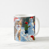 ベンガル猫のクリスマス祭り雪景色 コーヒーマグカップ (正面右)